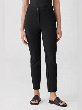 Eileen Fisher Cotton Blend Ponte Slim Pant Slim Fit, Ankle Length Size Small